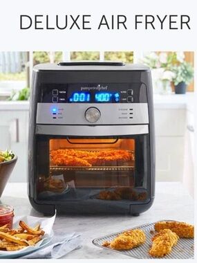 Pampered Chef. Deluxe Air Fryer - Black & Silver Countertop Oven